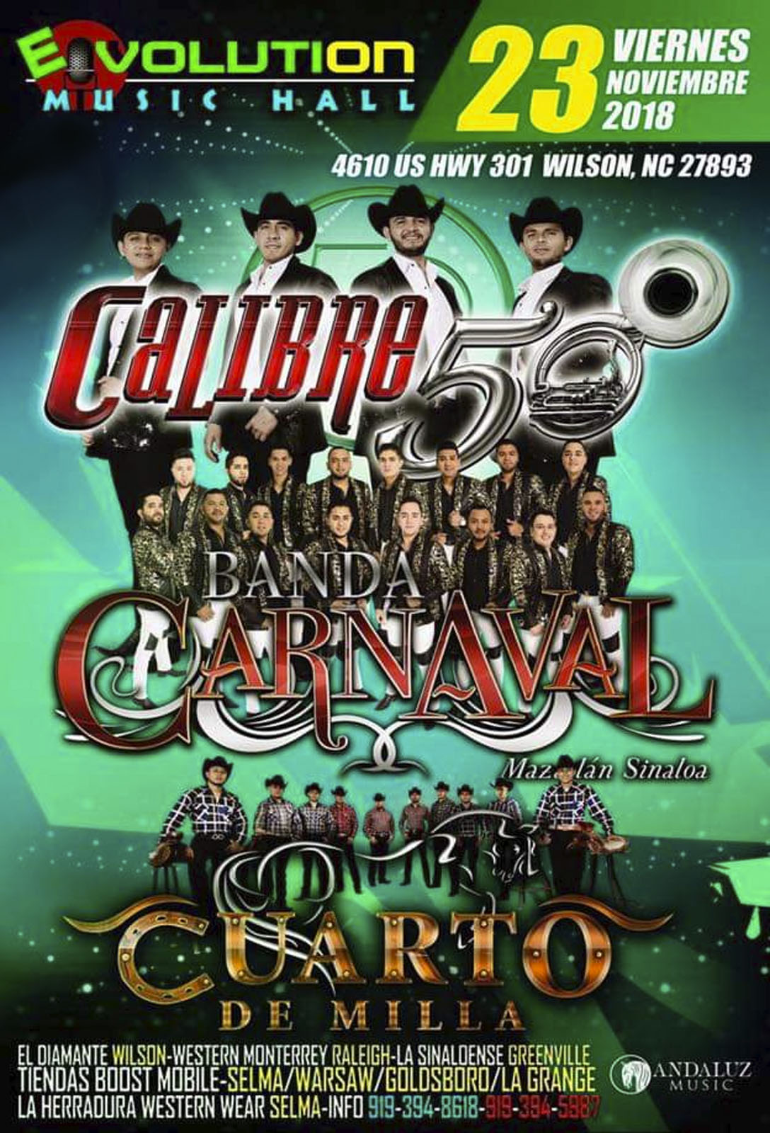 Calibre 50, Banda Carnaval, Cuarto de Milla