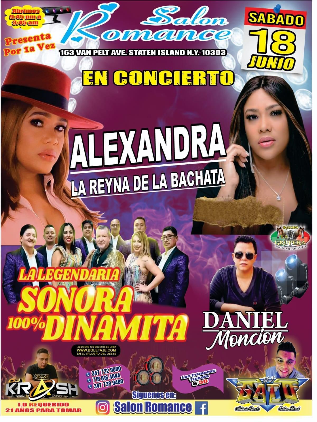 Alexandra, Sonora Dinamita y Daniel Moncion