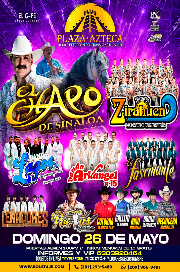 El Chapo de Sinaloa, Banda Zirahuen, Banda Lagos, La Fascinante y mucho más